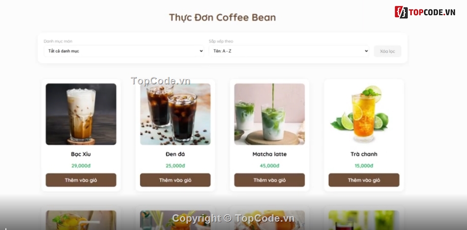 Website quản lý,quản lý cà phê,tiệm cà phê